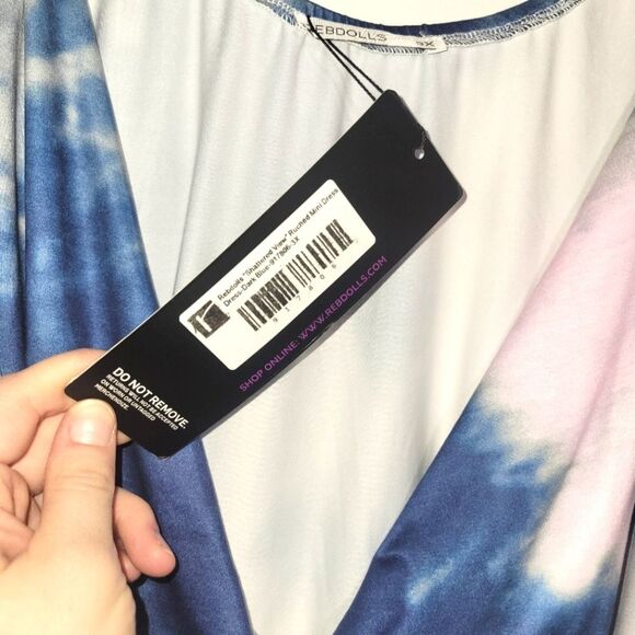 New Rebdolls Tie Dye Ruched Bodycon Mini Dress 3X **FLAWED** - Picture 6 of 10